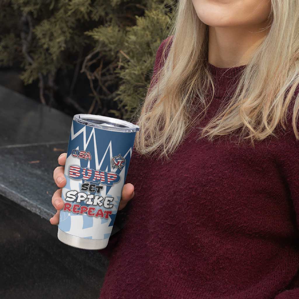 Custom USA Volleyball Tumbler Cup Bump Set Spike Repeat
