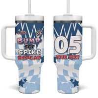 Custom USA Volleyball Tumbler With Handle Bump Set Spike Repeat