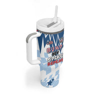 Custom USA Volleyball Tumbler With Handle Bump Set Spike Repeat