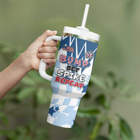 Custom USA Volleyball Tumbler With Handle Bump Set Spike Repeat