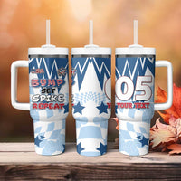 Custom USA Volleyball Tumbler With Handle Bump Set Spike Repeat