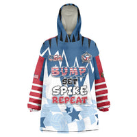 Custom USA Volleyball Wearable Blanket Hoodie Bump Set Spike Repeat