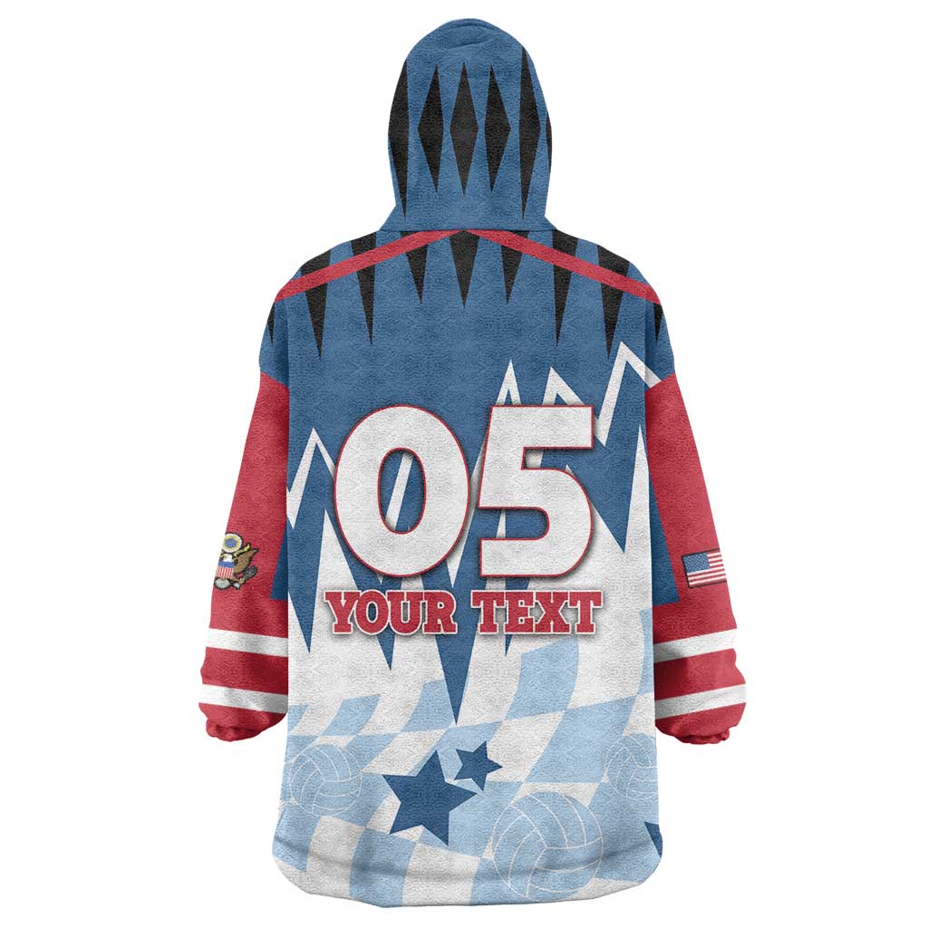 Custom USA Volleyball Wearable Blanket Hoodie Bump Set Spike Repeat