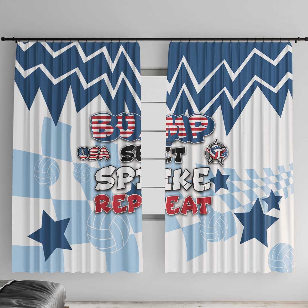 USA Volleyball Window Curtain Bump Set Spike Repeat