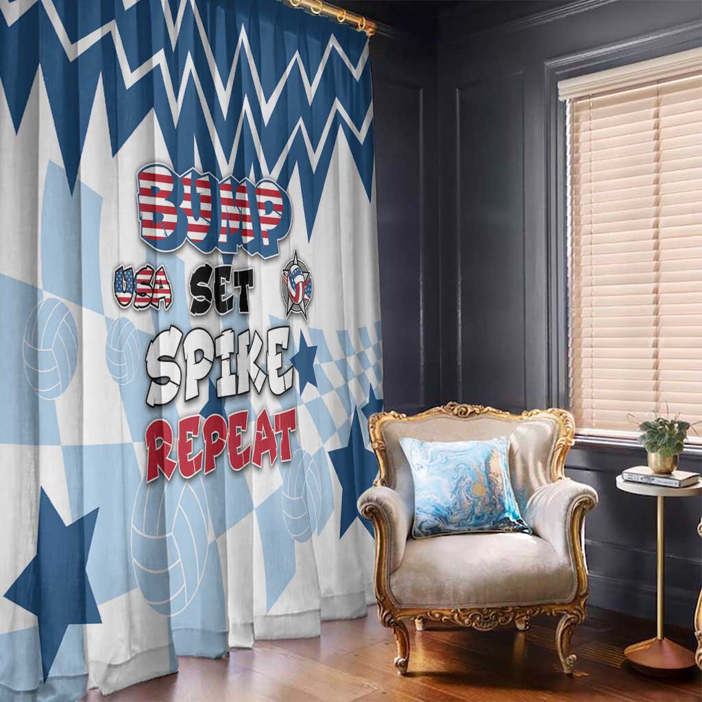 USA Volleyball Window Curtain Bump Set Spike Repeat