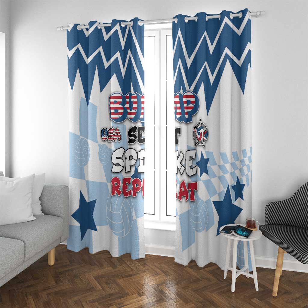 USA Volleyball Window Curtain Bump Set Spike Repeat