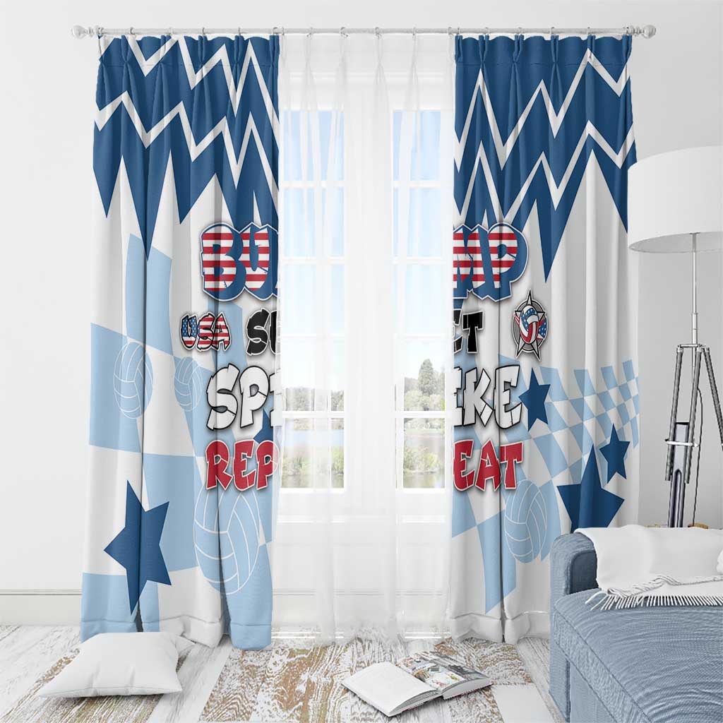 USA Volleyball Window Curtain Bump Set Spike Repeat