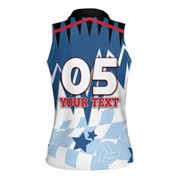 Custom USA Volleyball Women Sleeveless Polo Shirt Bump Set Spike Repeat