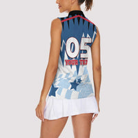 Custom USA Volleyball Women Sleeveless Polo Shirt Bump Set Spike Repeat