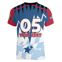 Custom USA Volleyball Women V-Neck T-Shirt Bump Set Spike Repeat