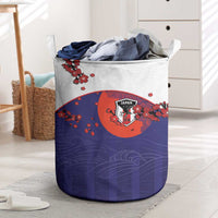 Japan Football Laundry Basket Minimalist Floral Great Wave Ukiyo-e Style