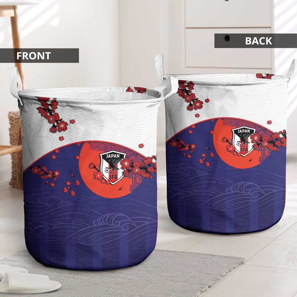 Japan Football Laundry Basket Minimalist Floral Great Wave Ukiyo-e Style