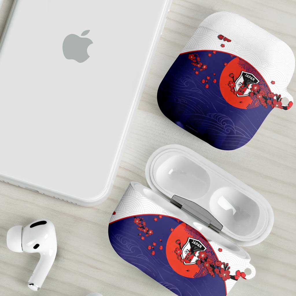 Japan Football AirPods Case Minimalist Floral Great Wave Ukiyo-e Style
