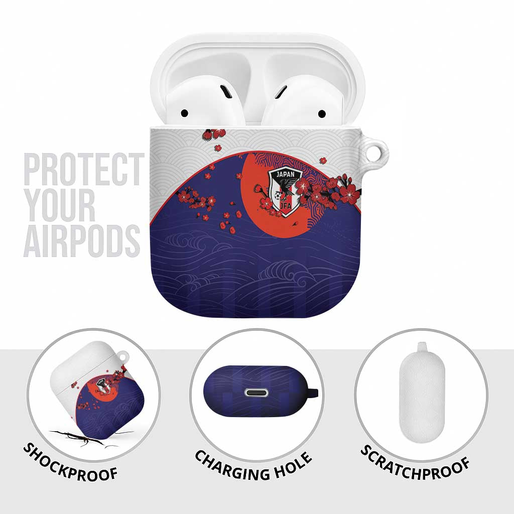 Japan Football AirPods Case Minimalist Floral Great Wave Ukiyo-e Style