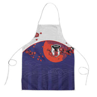 Japan Football Apron Minimalist Floral Great Wave Ukiyo-e Style