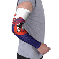Custom Japan Football Arm Sleeves Minimalist Floral Great Wave Ukiyo-e Style