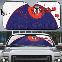 Japan Football Auto Sun Shade Minimalist Floral Great Wave Ukiyo-e Style