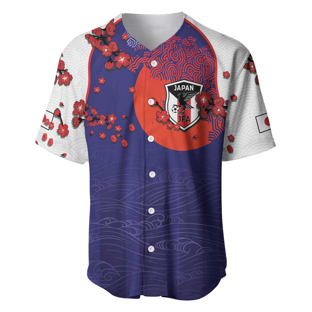 Custom Japan Football Baseball Jersey Minimalist Floral Great Wave Ukiyo-e Style