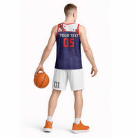 Custom Japan Football Basketball Jersey Minimalist Floral Great Wave Ukiyo-e Style