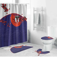 Japan Football Bathroom Set Minimalist Floral Great Wave Ukiyo-e Style
