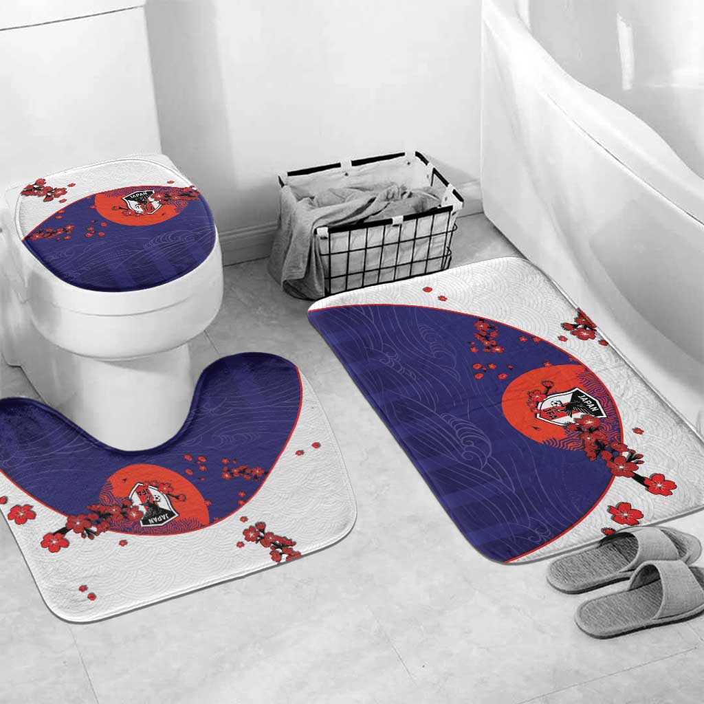 Japan Football Bathroom Set Minimalist Floral Great Wave Ukiyo-e Style