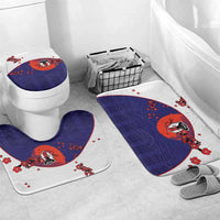 Japan Football Bathroom Set Minimalist Floral Great Wave Ukiyo-e Style
