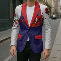 Custom Japan Football Blazer Minimalist Floral Great Wave Ukiyo-e Style