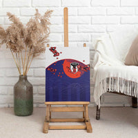 Japan Football Canvas Wall Art Minimalist Floral Great Wave Ukiyo-e Style