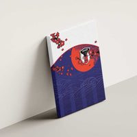Japan Football Canvas Wall Art Minimalist Floral Great Wave Ukiyo-e Style