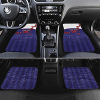 Custom Japan Football Car Mats Minimalist Floral Great Wave Ukiyo-e Style