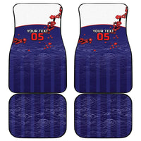 Custom Japan Football Car Mats Minimalist Floral Great Wave Ukiyo-e Style