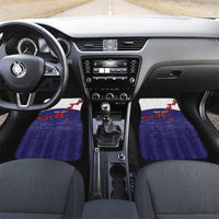 Custom Japan Football Car Mats Minimalist Floral Great Wave Ukiyo-e Style