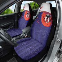Japan Football Car Seat Cover Minimalist Floral Great Wave Ukiyo-e Style