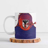 Custom Japan Football Ceramic Mug Minimalist Floral Great Wave Ukiyo-e Style