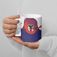 Custom Japan Football Ceramic Mug Minimalist Floral Great Wave Ukiyo-e Style