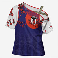 Custom Japan Football Cross Shoulder Shirt Minimalist Floral Great Wave Ukiyo-e Style