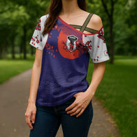 Custom Japan Football Cross Shoulder Shirt Minimalist Floral Great Wave Ukiyo-e Style