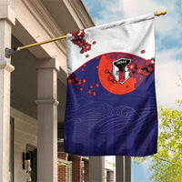 Japan Football Garden Flag Minimalist Floral Great Wave Ukiyo-e Style