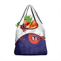 Japan Football Grocery Bag Minimalist Floral Great Wave Ukiyo-e Style