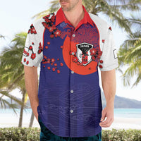 Custom Japan Football Hawaiian Shirt Minimalist Floral Great Wave Ukiyo-e Style