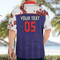 Custom Japan Football Hawaiian Shirt Minimalist Floral Great Wave Ukiyo-e Style