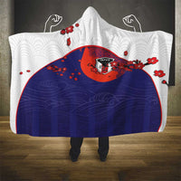 Japan Football Hooded Blanket Minimalist Floral Great Wave Ukiyo-e Style