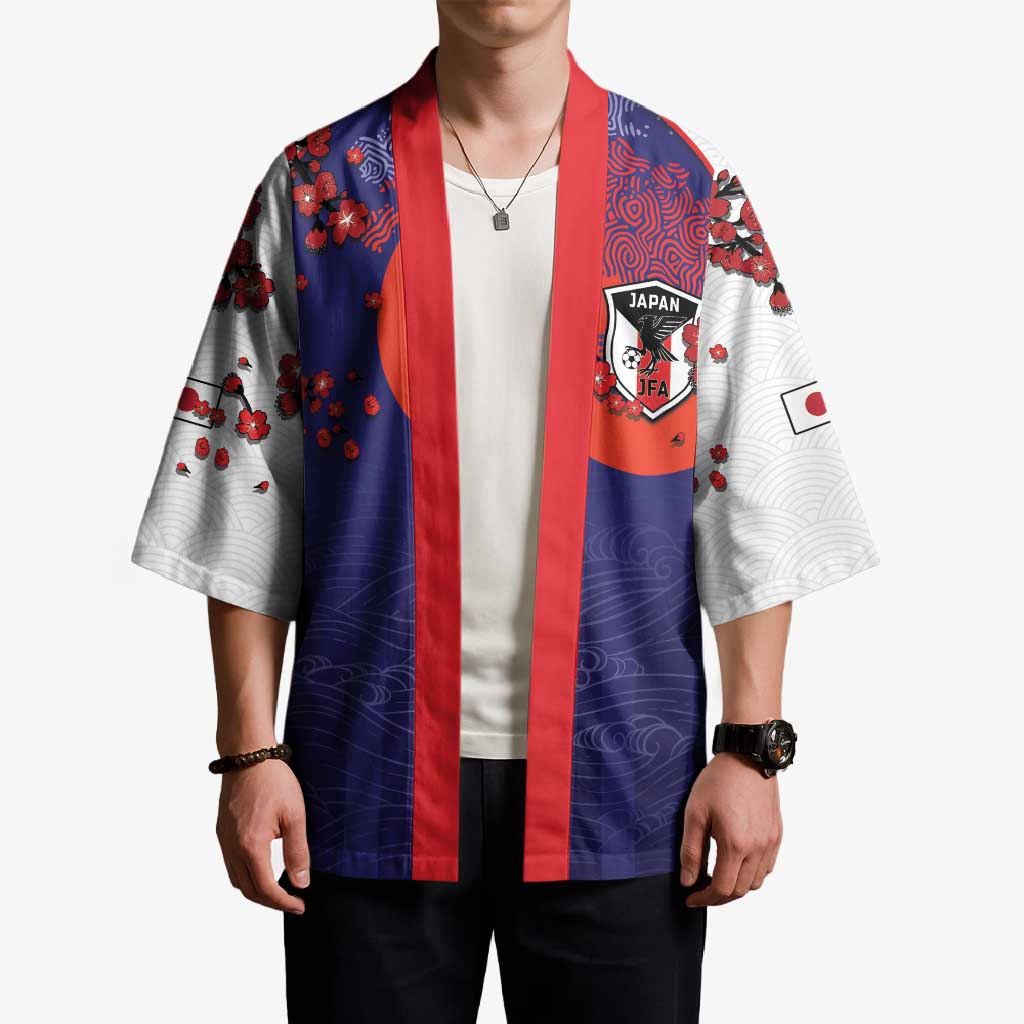 Custom Japan Football Kimono Minimalist Floral Great Wave Ukiyo-e Style