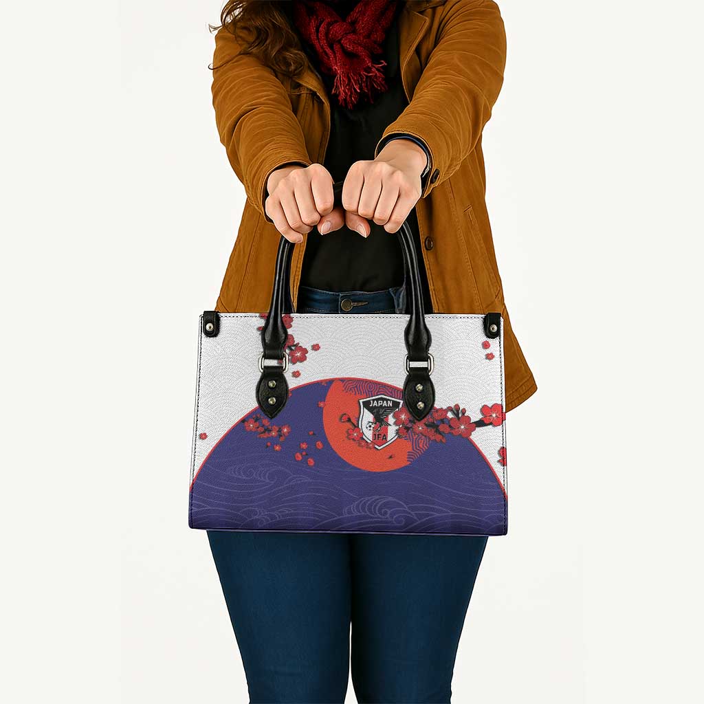 Japan Football Leather Bag Minimalist Floral Great Wave Ukiyo-e Style