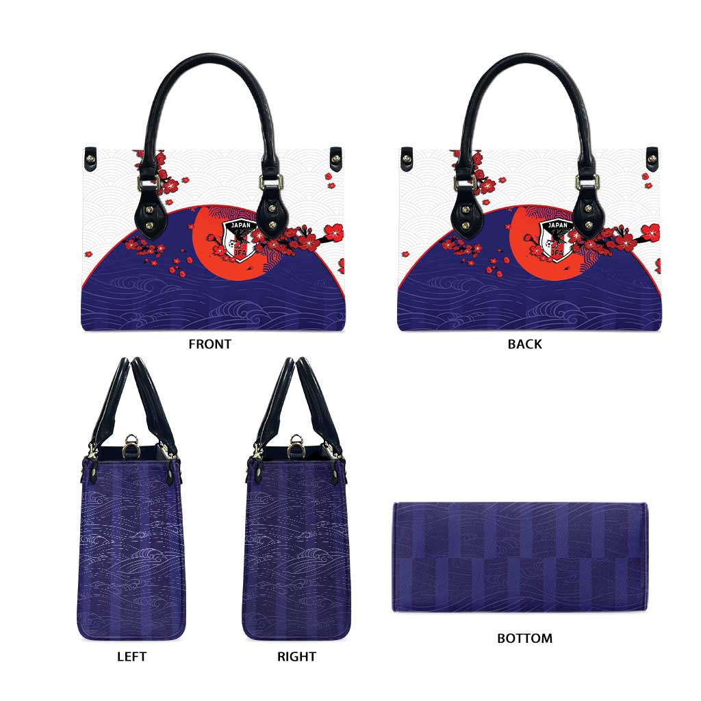Japan Football Leather Bag Minimalist Floral Great Wave Ukiyo-e Style
