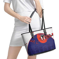Japan Football Leather Tote Bag Minimalist Floral Great Wave Ukiyo-e Style
