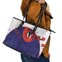 Japan Football Leather Tote Bag Minimalist Floral Great Wave Ukiyo-e Style