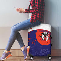 Japan Football Luggage Cover Minimalist Floral Great Wave Ukiyo-e Style