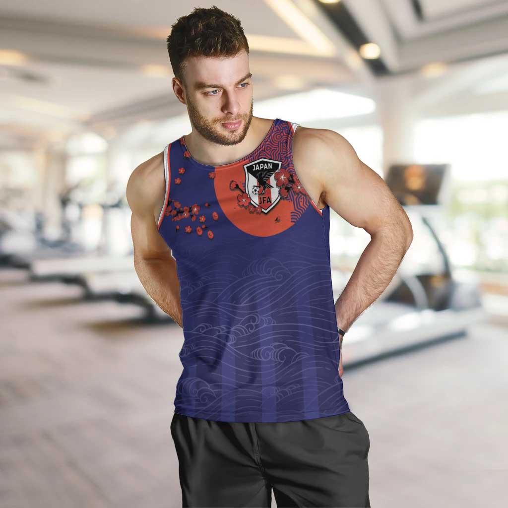 Custom Japan Football Men Tank Top Minimalist Floral Great Wave Ukiyo-e Style