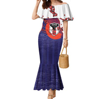 Custom Japan Football Mermaid Dress Minimalist Floral Great Wave Ukiyo-e Style